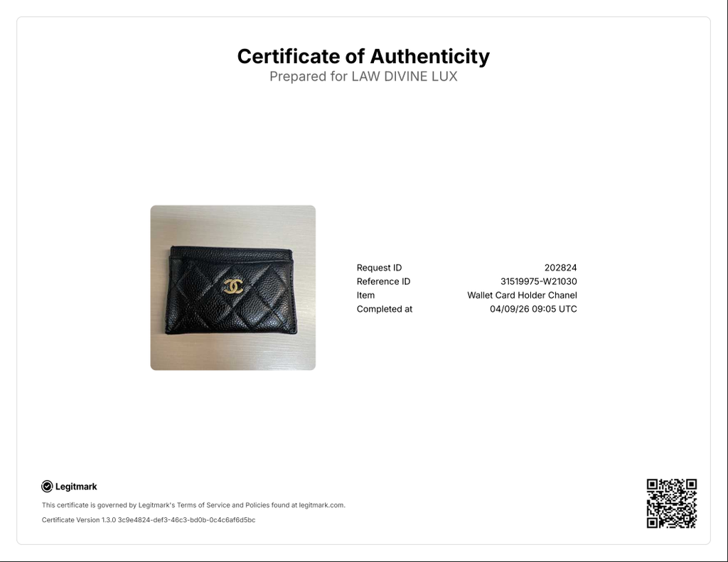 Black Quilted Caviar Leather Classic Card Holder W21030