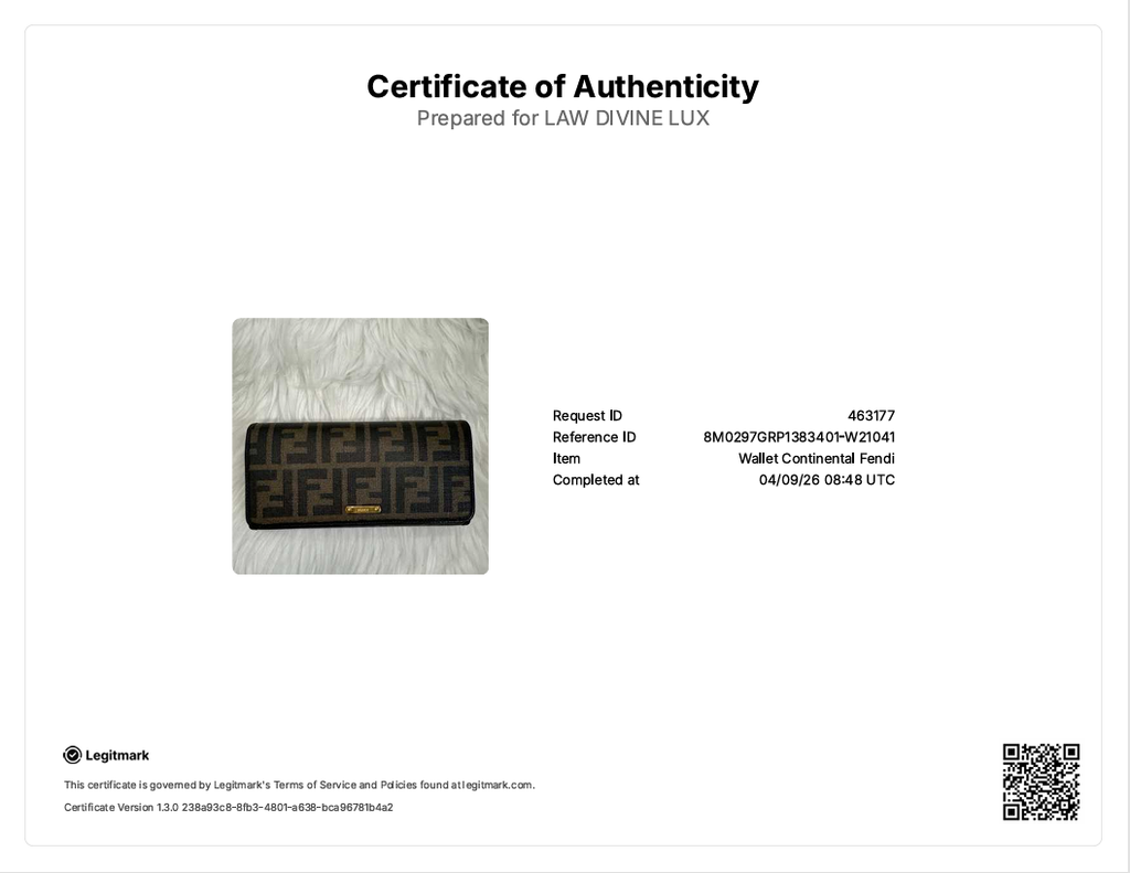 Fendi Tobacco Zucca Coated Canvas Continental Wallet W21041