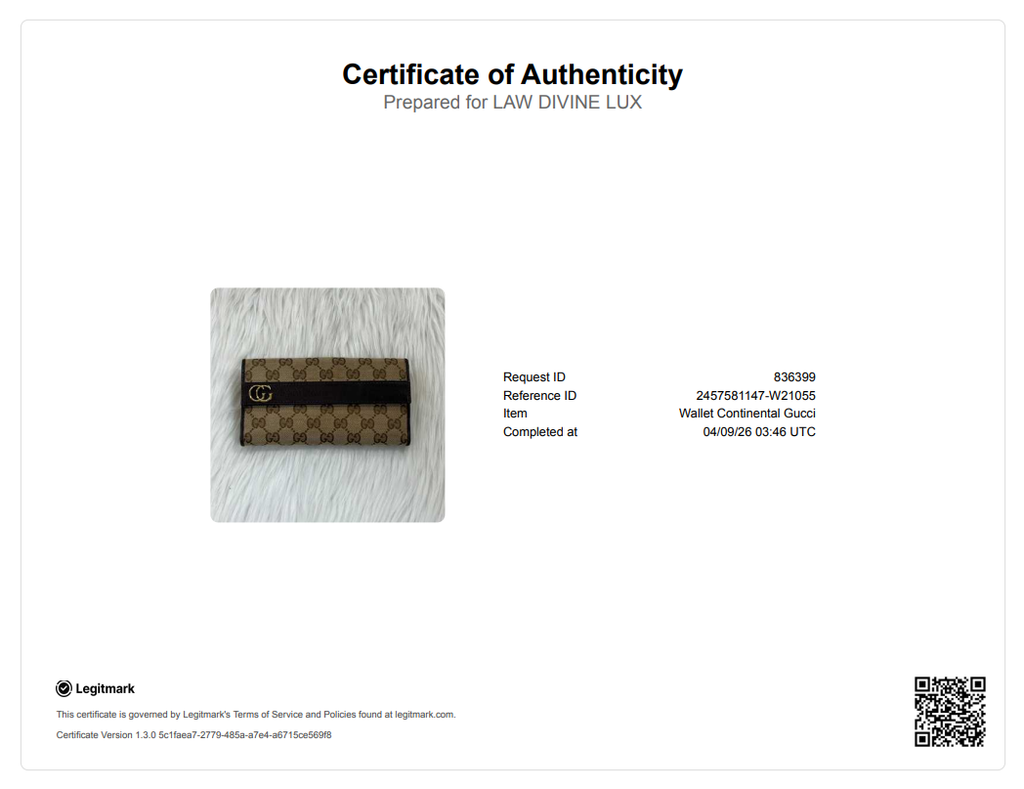 Gucci Beige GG Canvas Double G Continental Wallet W21055