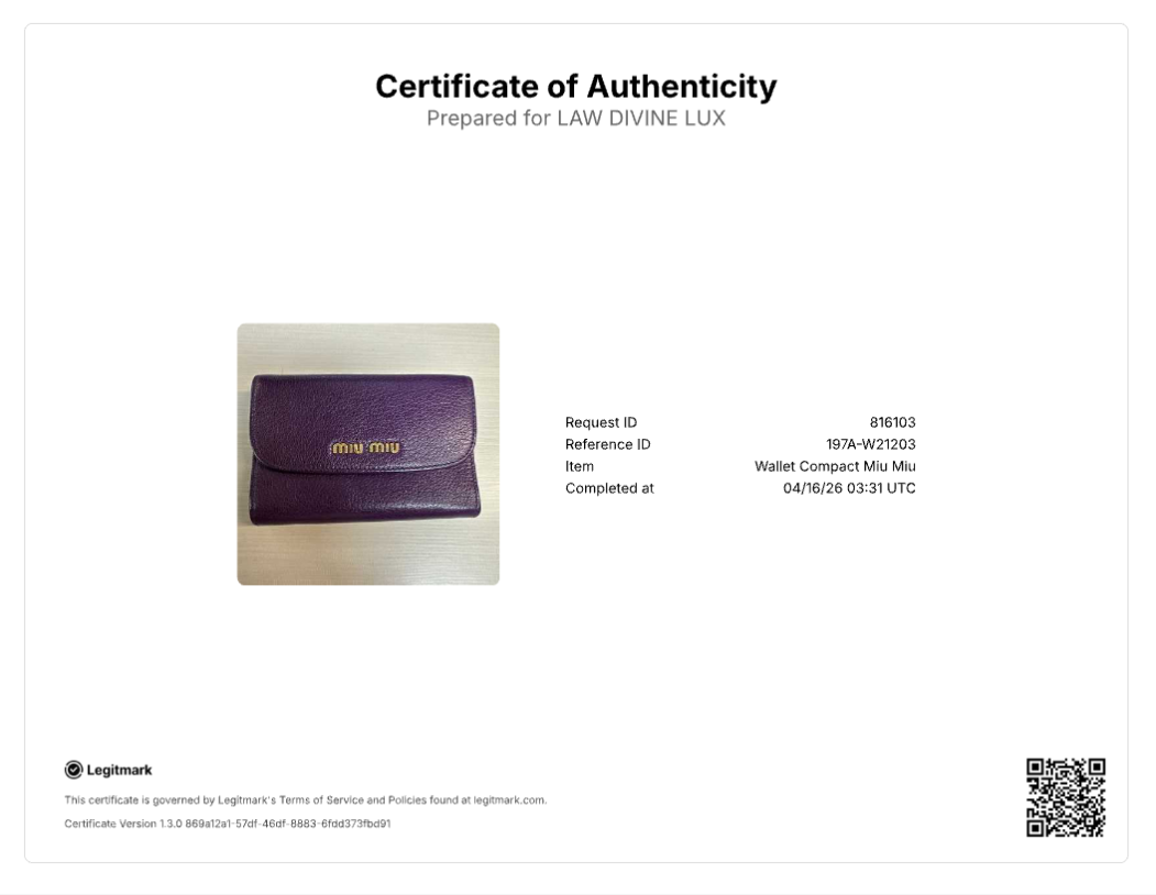 Miu Miu Madras Leather Flap Wallet W21203