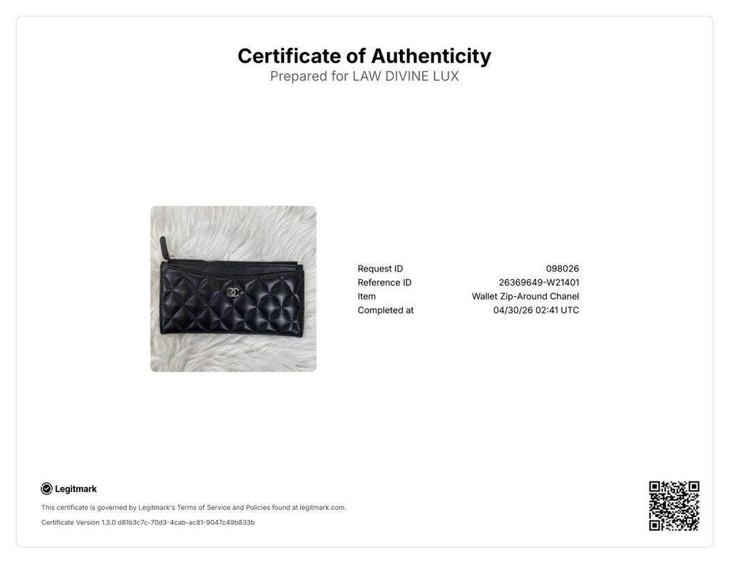 Lambskin Quilted Classic Zip Pouch Black W21401