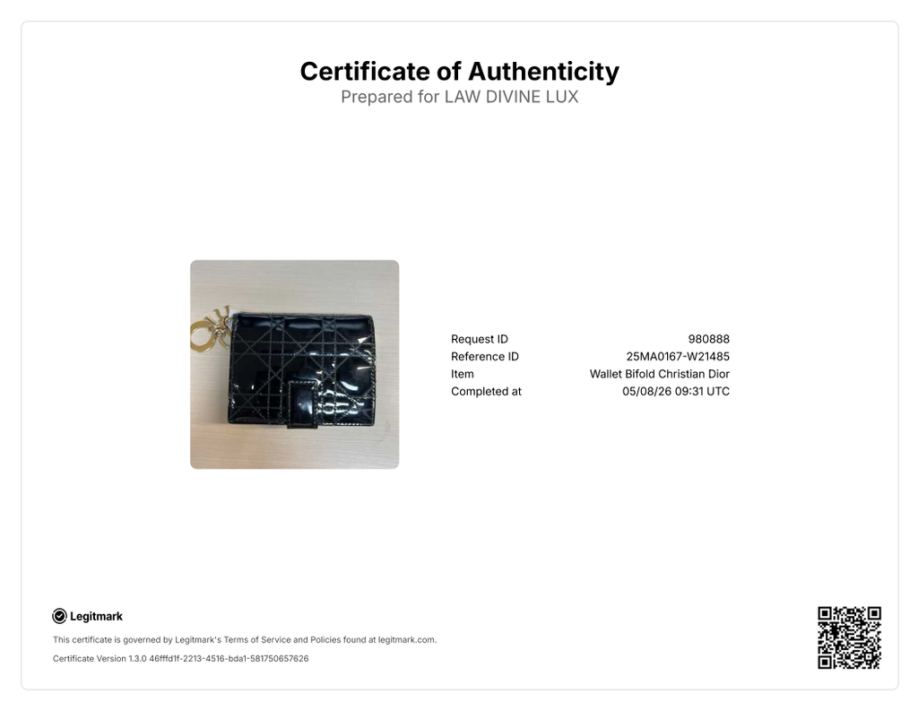 Patent Cannage Lady Dior Eden Wallet Black W21485