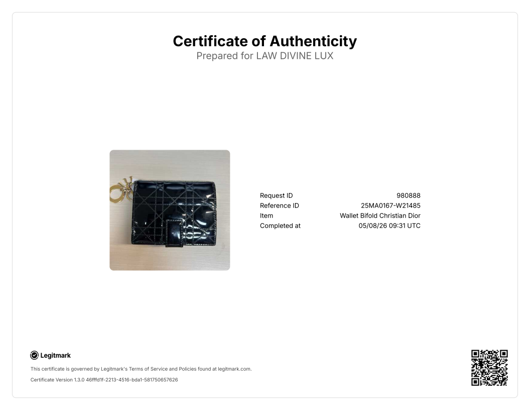 Patent Cannage Lady Dior Eden Wallet Black W21485