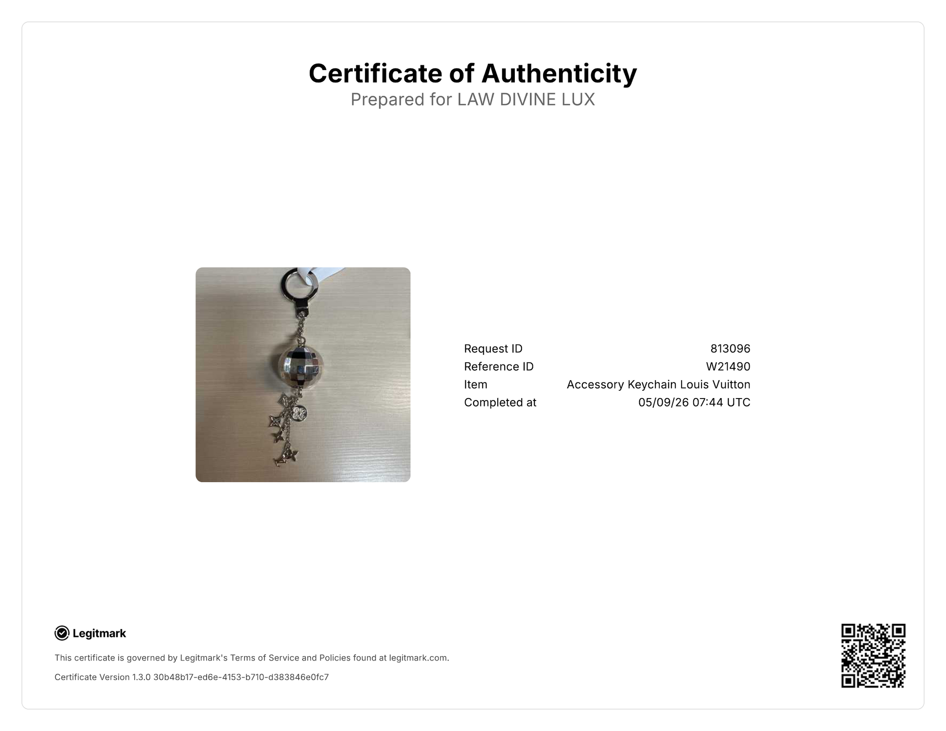 Louis Vuitton Porte Cles Glitter Disco Ball Key Holder W21490