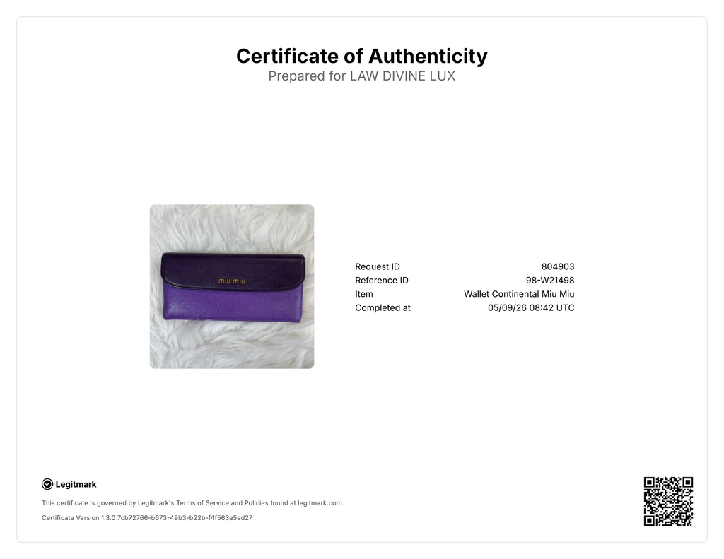 Miu Miu Madras Bicolor Leather Flap Long Wallet W21498