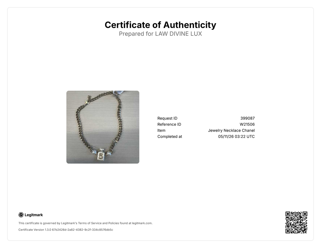 Chanel Resin Crystal No 5 Perfume Bottle Choker Necklace W21506