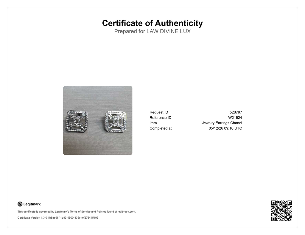 Chanel CC Cutout Square Stud Earrings W21524