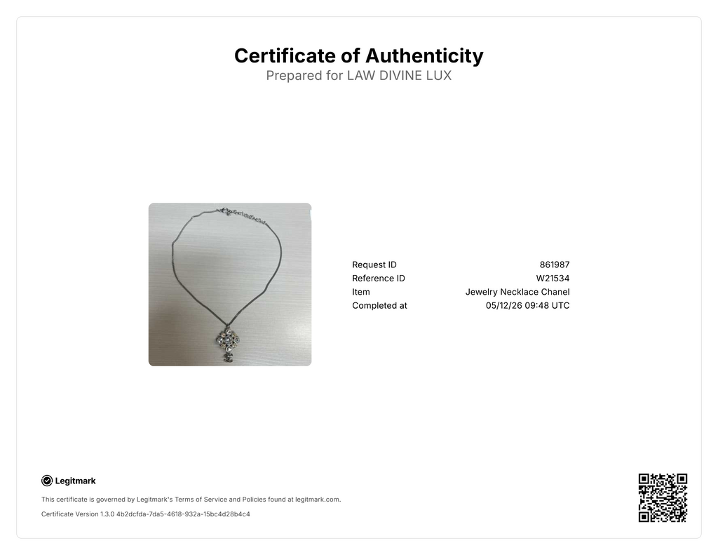 Chanel Crystal CC Maltese Cross Pendant Necklace W21534