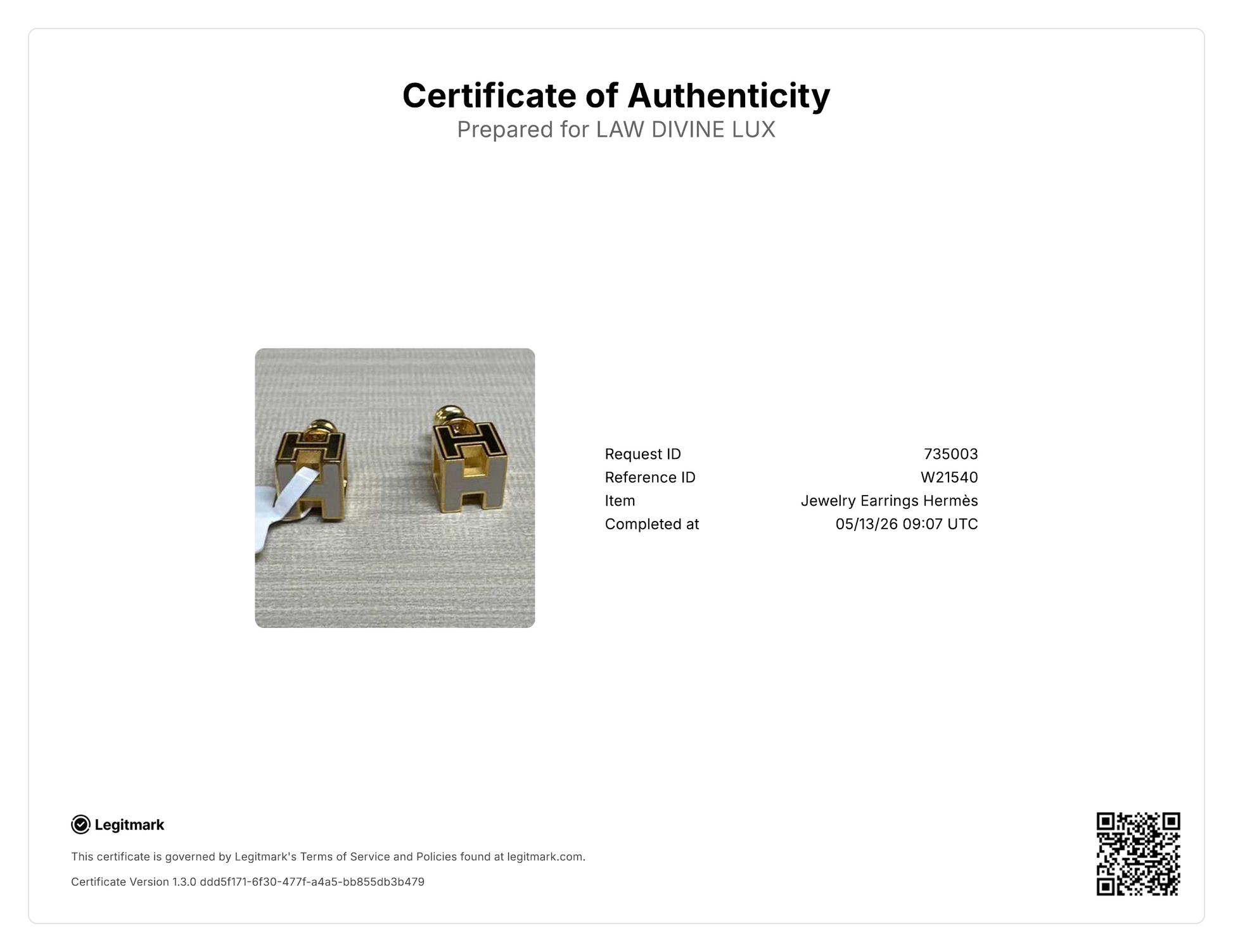 Hermes Cage dH Earrings W21540