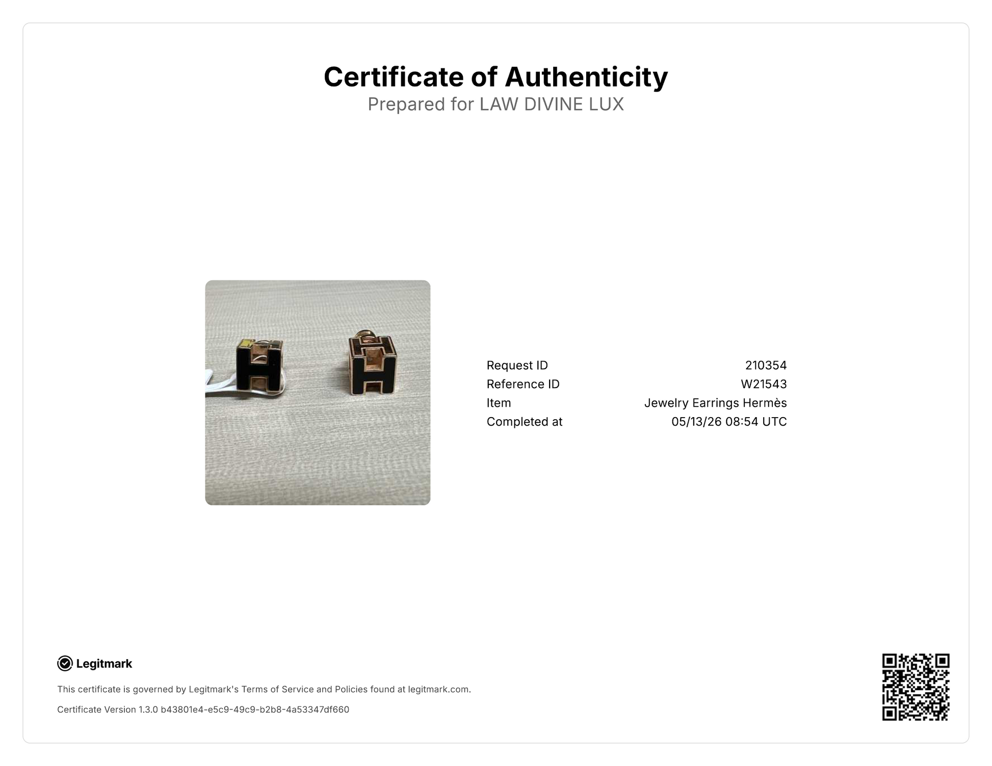 Hermes Cage d'H Earrings W21543