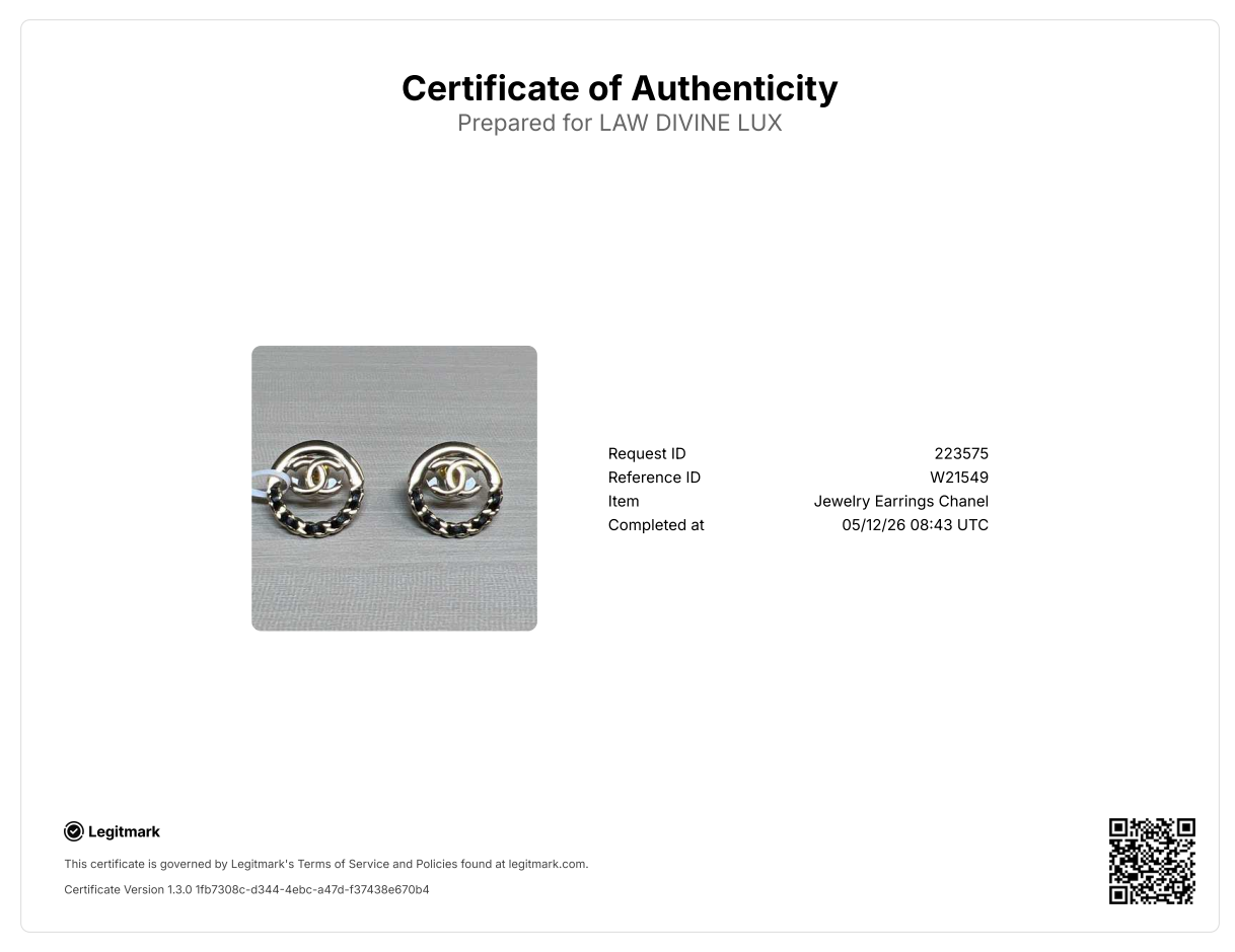 Chanel Leather Interlocking CC Woven Round Earrings W21549