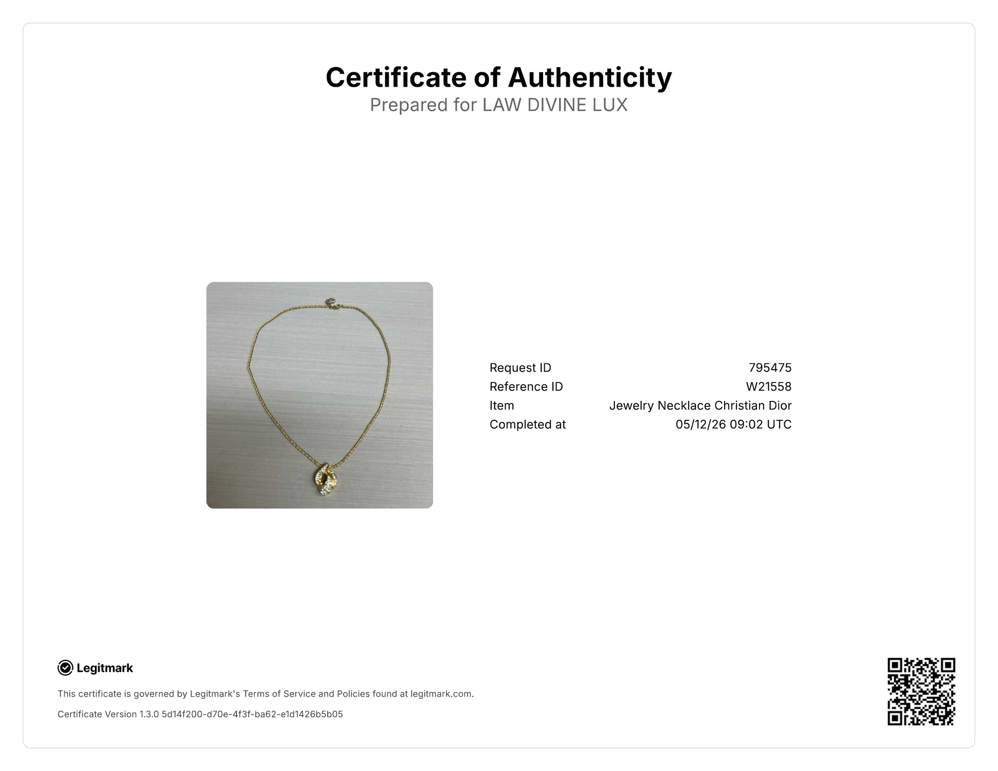 Dior Vintage Crystal Twist Ribbon Pendant Necklace W21558