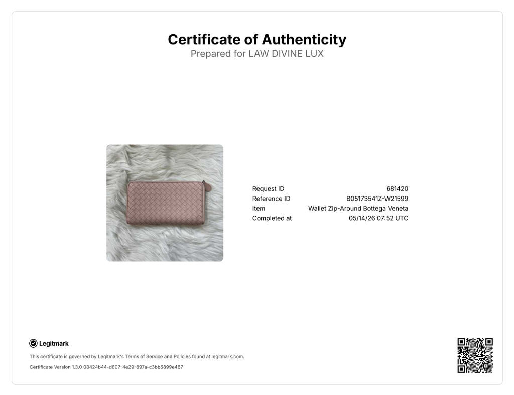 Metallic Nappa Intrecciato Zip Around Wallet Pink W21599