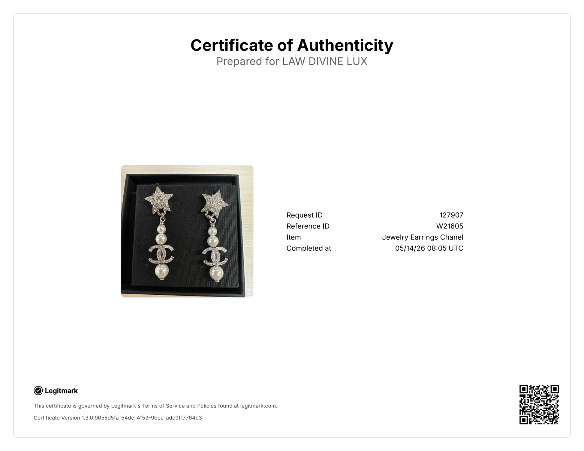 Chanel Crystal Star Interlocking CC Pearl Drop Earrings W21605