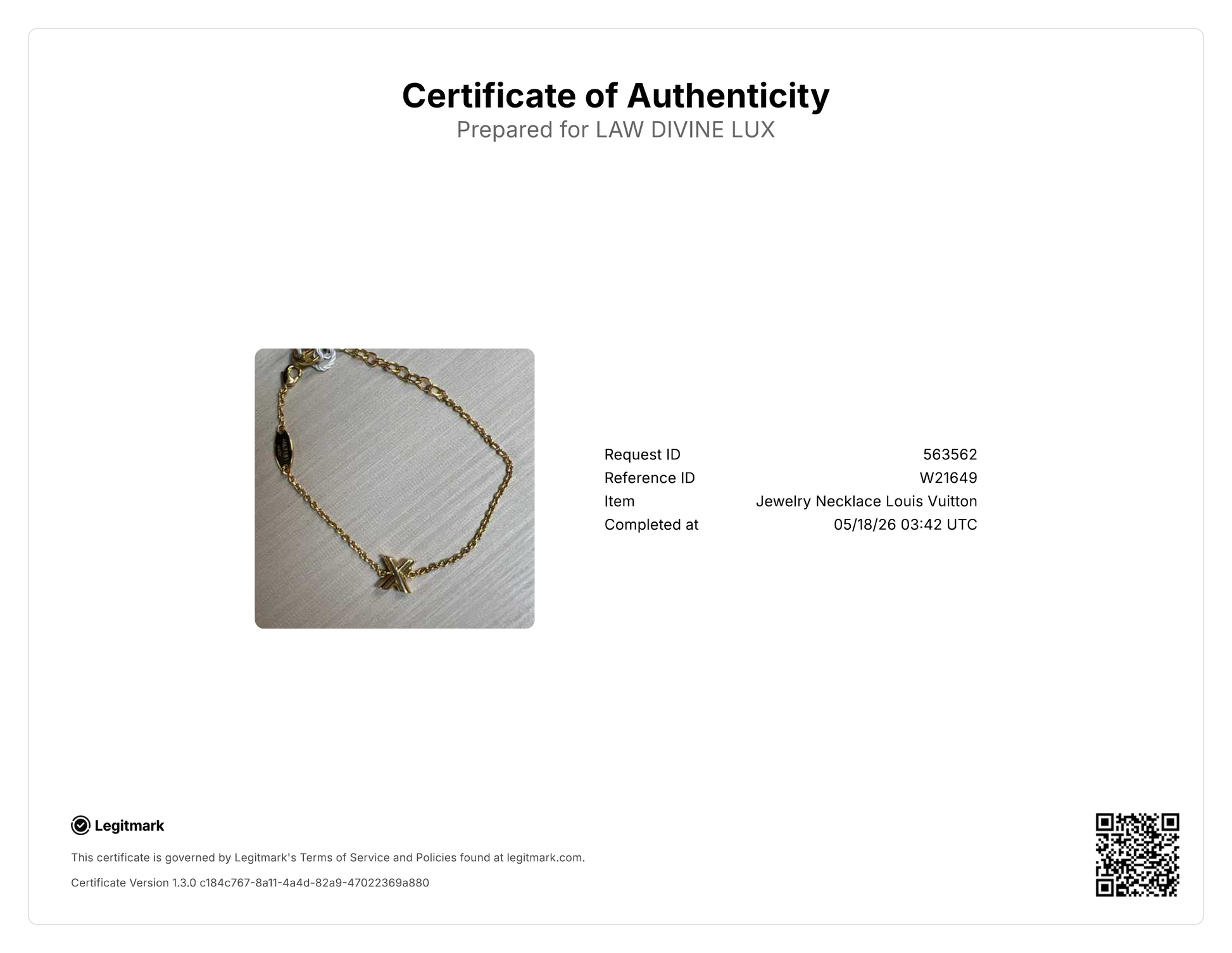Louis Vuitton LV & Me Alphabet X Bracelet W21649