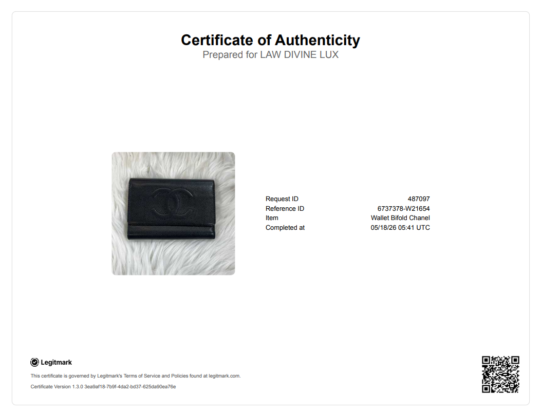 Chanel Black Caviar Bifold Wallet W21654