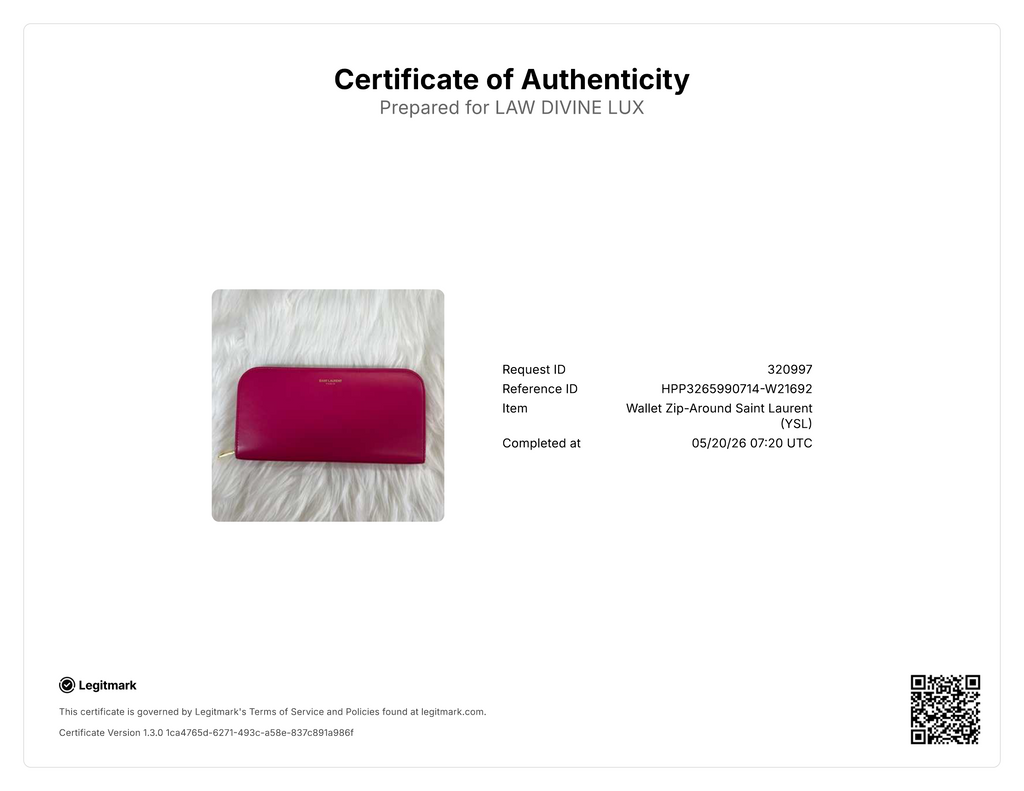 Saint Laurent Large Zip Around Wallet W21692