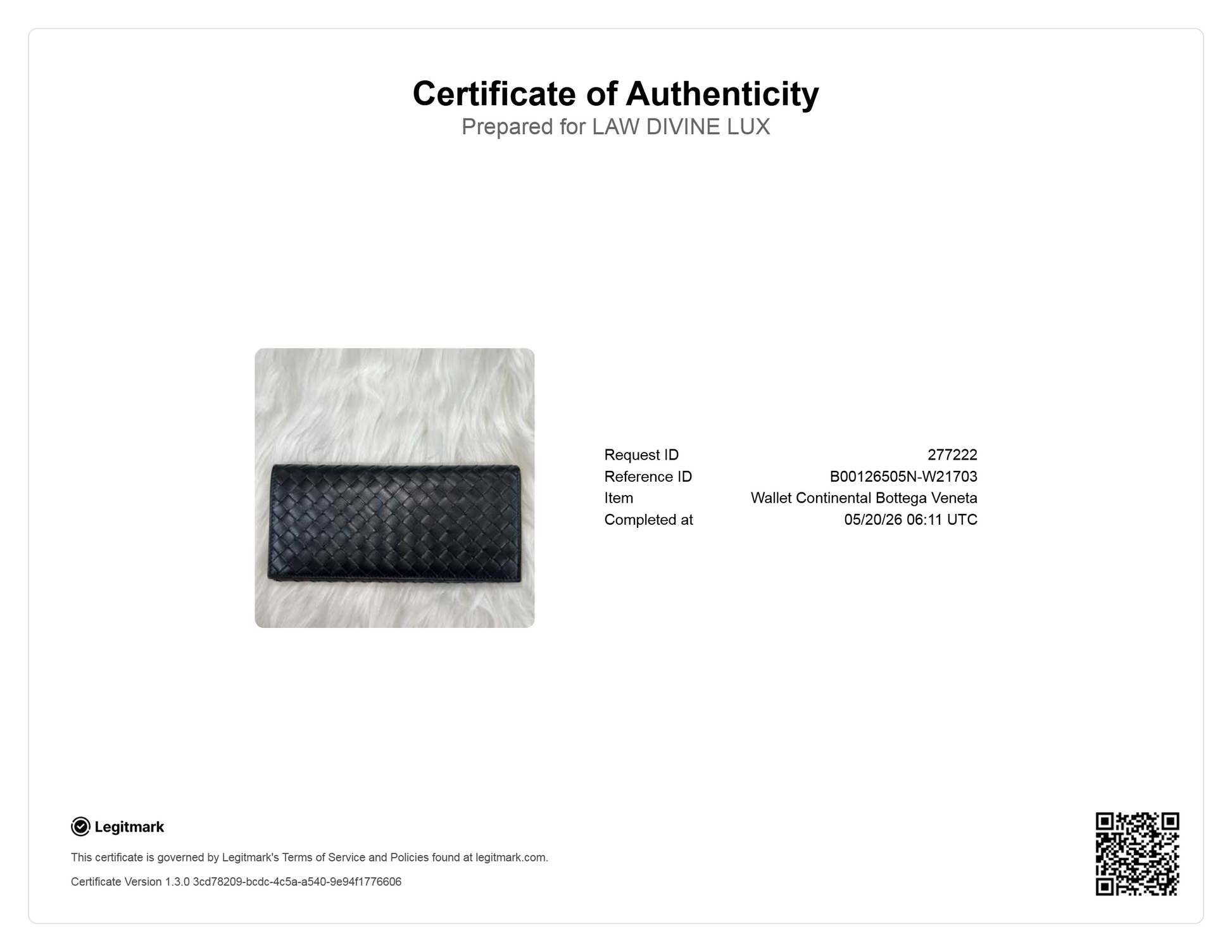 Bottega Veneta Intrecciato Long Bifold Wallet W21703