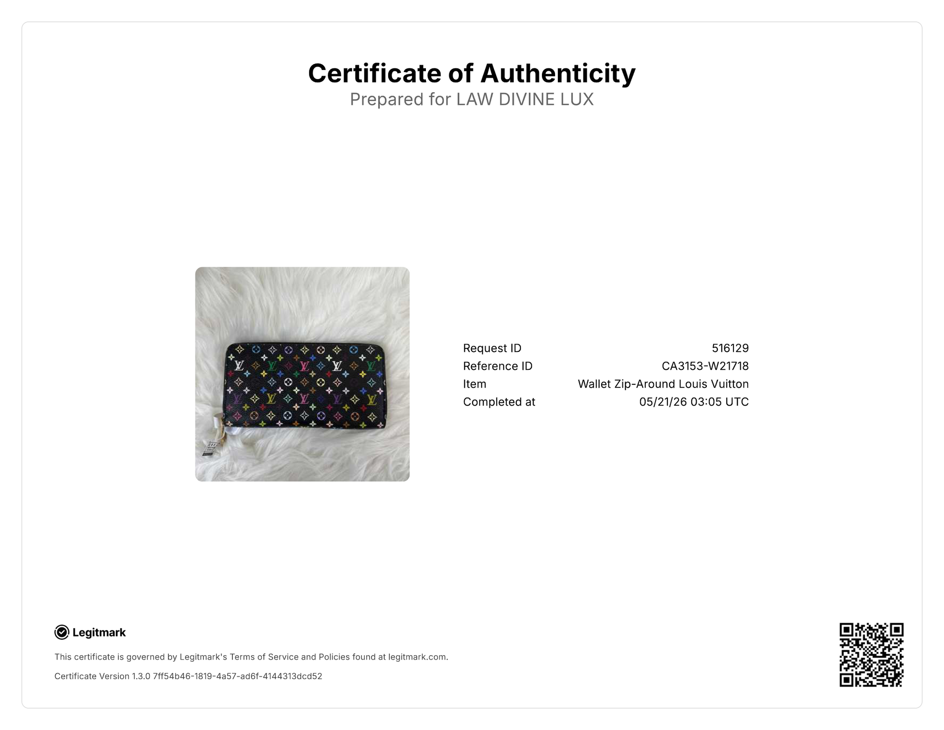 Louis Vuitton Monogram Multicolore Zippy Wallet W21718