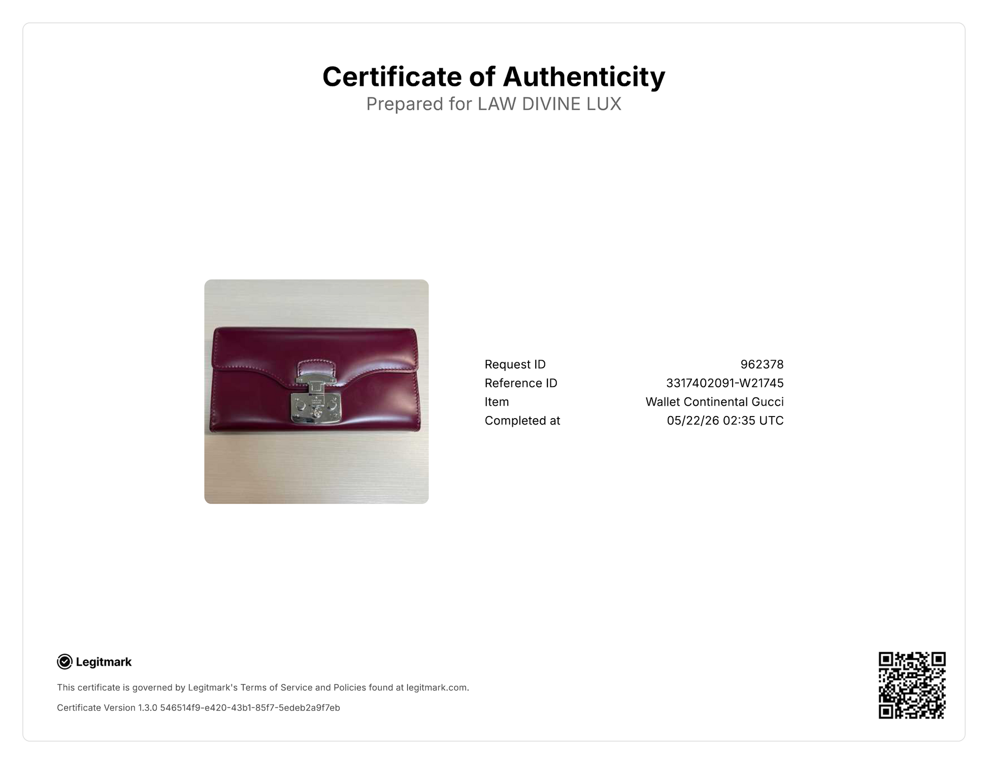 Gucci Lady Lock Leather Flap Wallet W21745