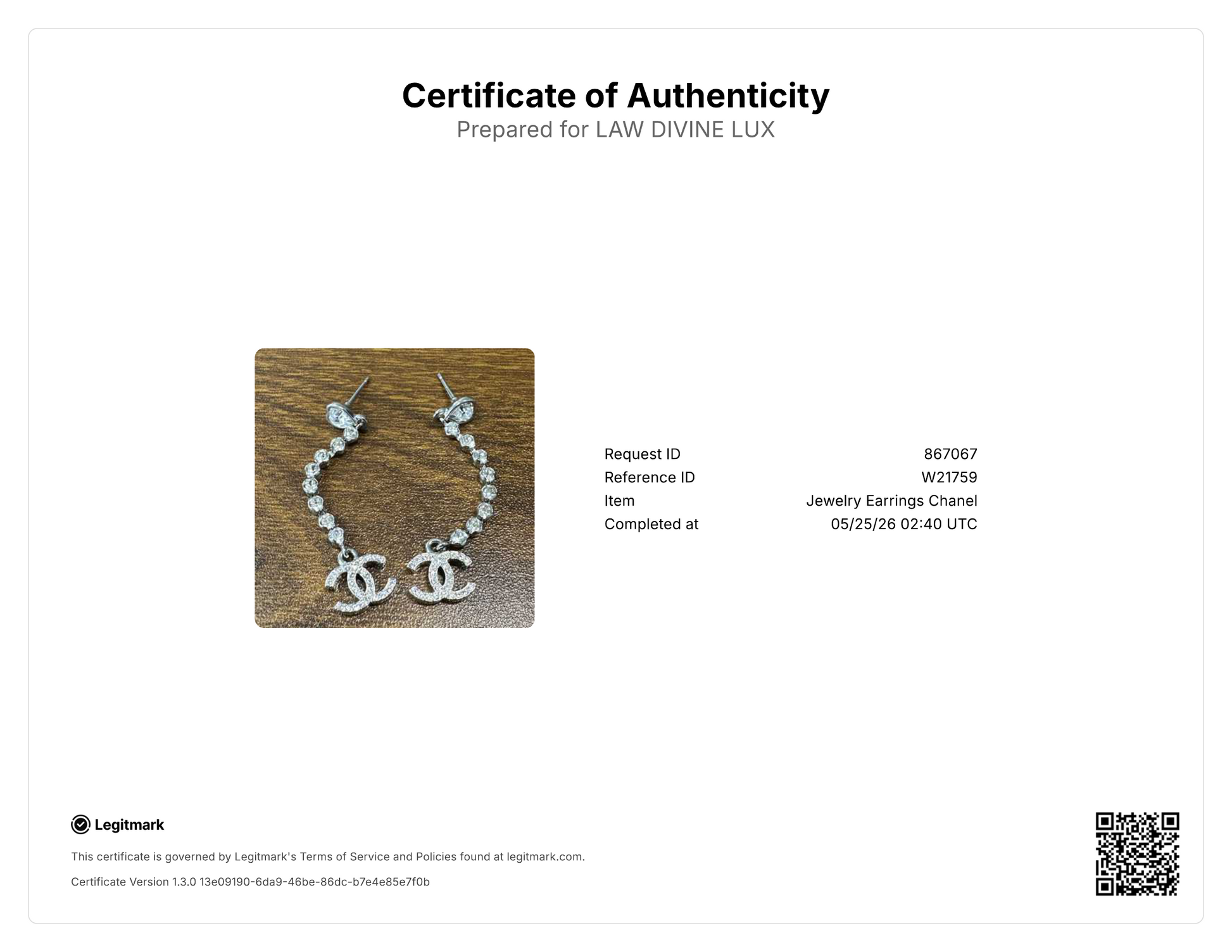 Chanel Crystal CC Long Drop Chain Earrings W21759