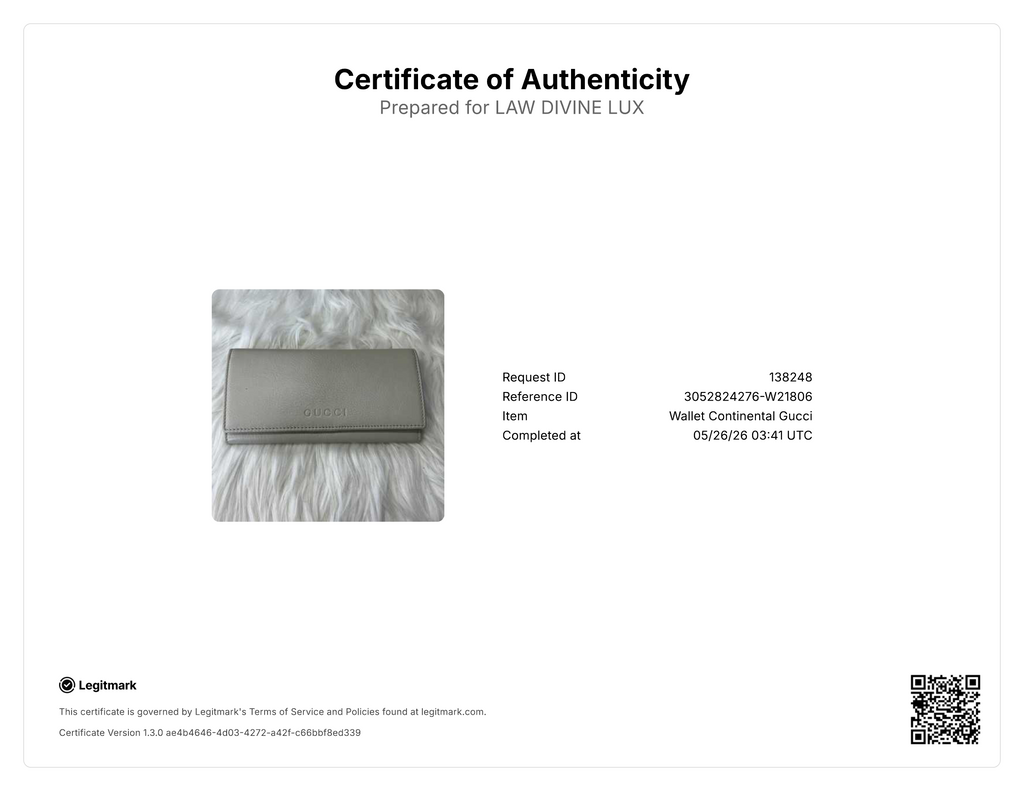 Gucci Textured Leather Continental Flap Wallet W21806