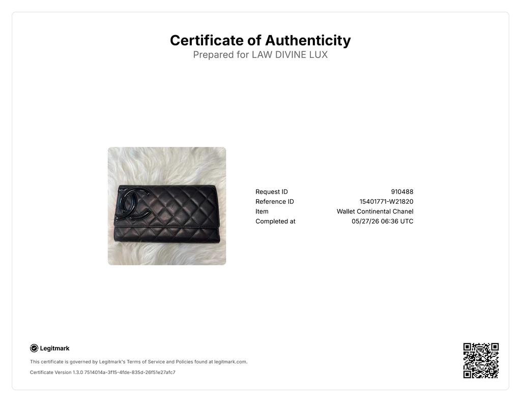 Chanel Cambon Line Trifold Long Wallet W21820
