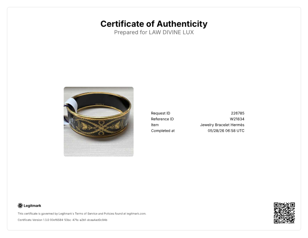 Enamel Printed Wide Grand Apparat Bracelet 65 Black W21834