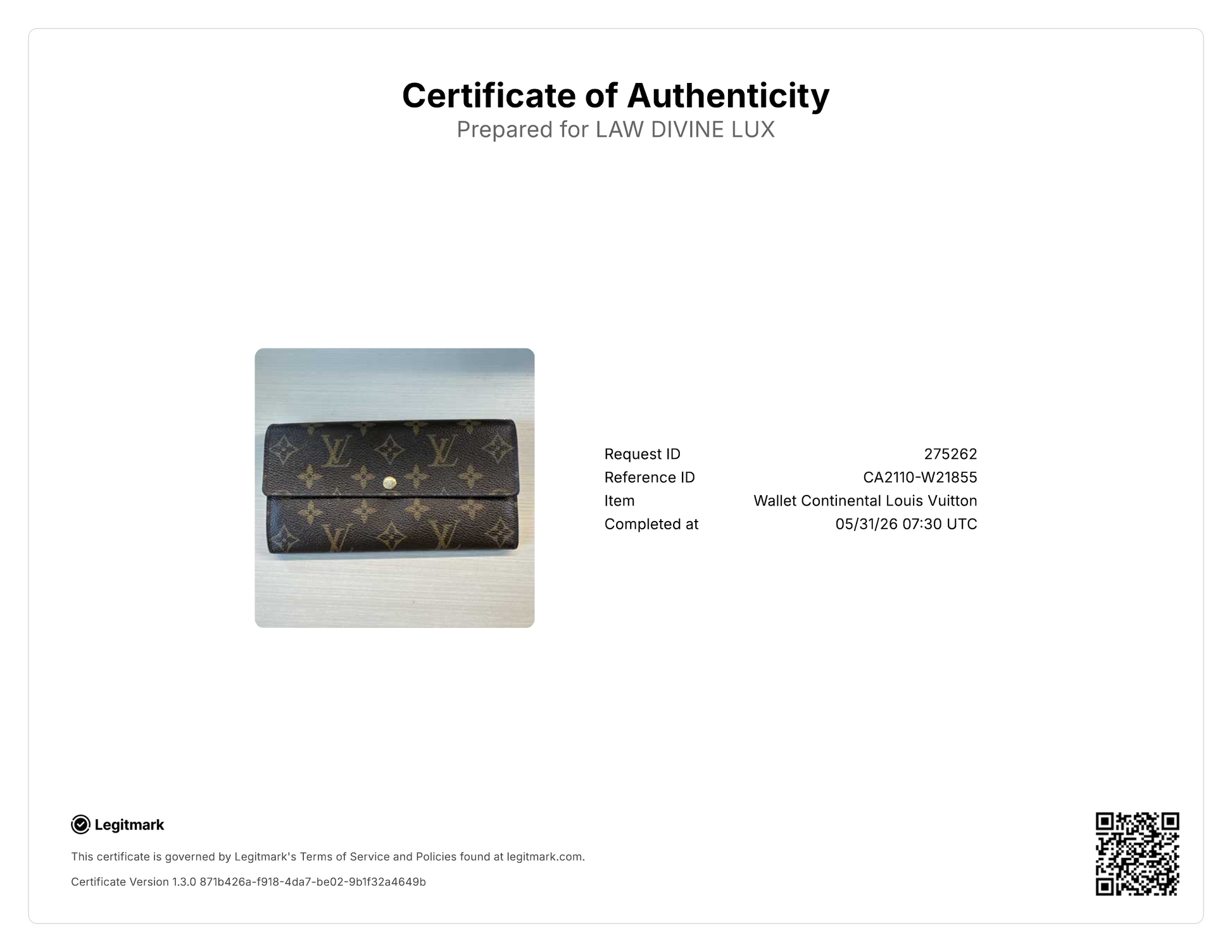 Louis Vuitton Sarah Wallet W21855