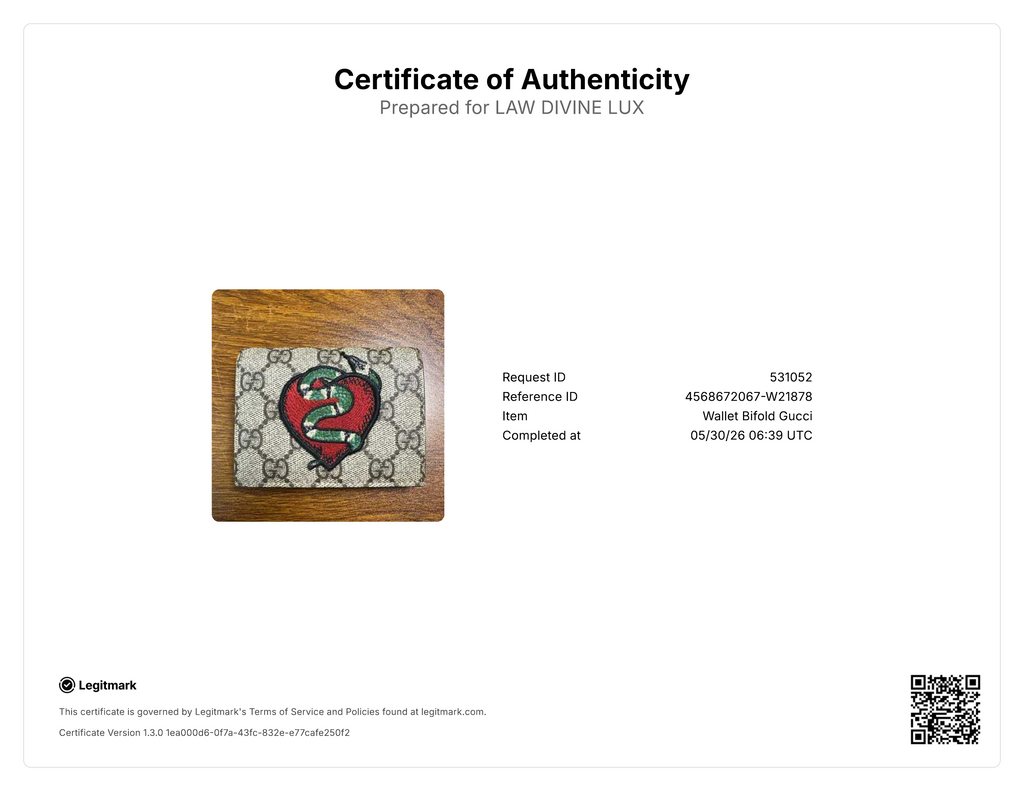 Gucci GG Supreme Snake Heart Embroidered Card Case W21878