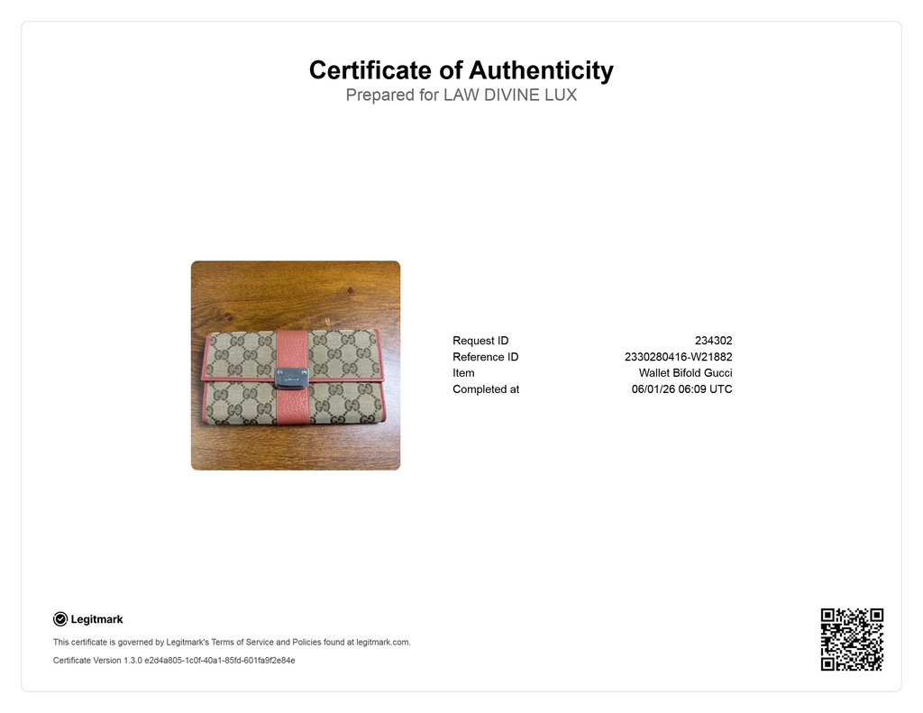Gucci GG Canvas Metal Bar Continental Flap Wallet W21882