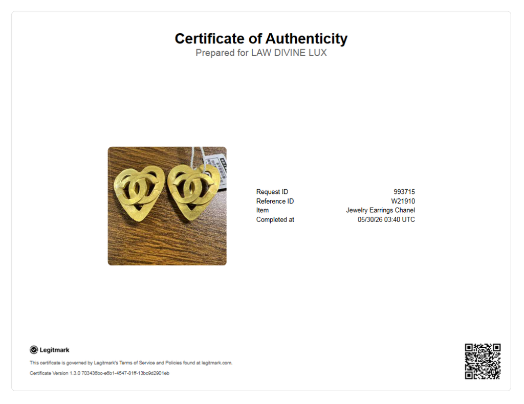 Chanel Vintage 1995 Coco Mark Heart Clip-On Earrings W21910