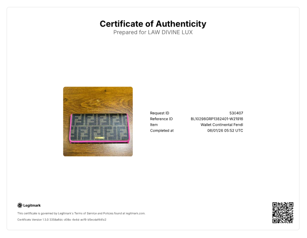Fendi Zucca Continental Flap Wallet W21916