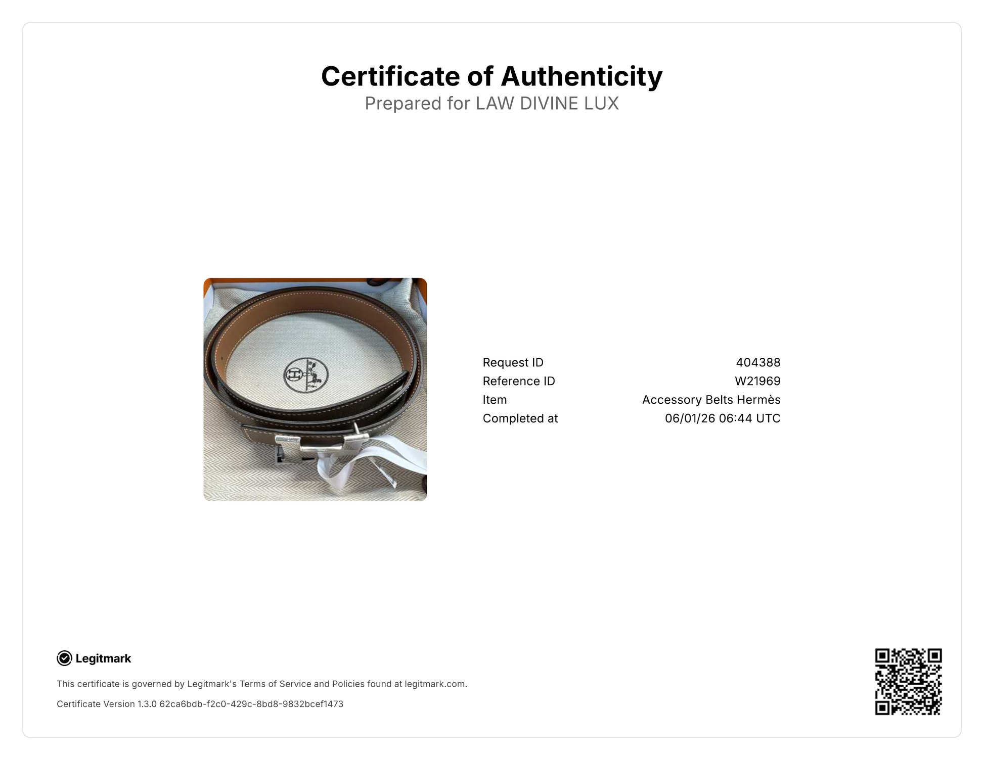 Hermes H Belt Kit W21969
