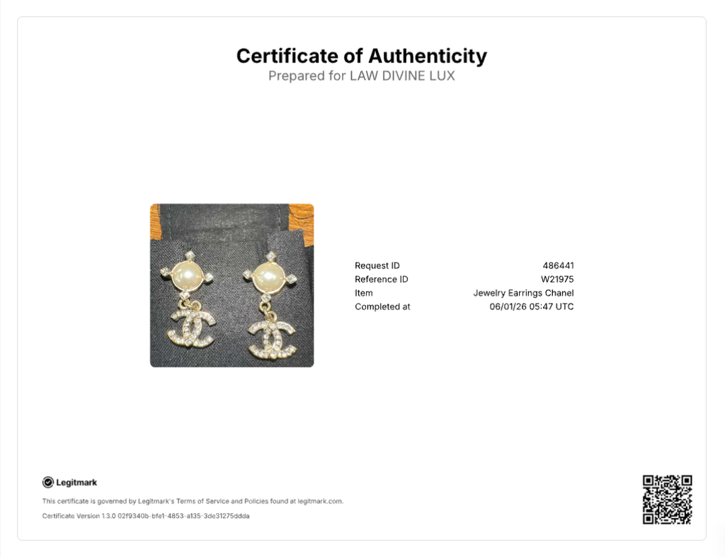 Chanel Crystal Pearl CC Drop Earrings W21975