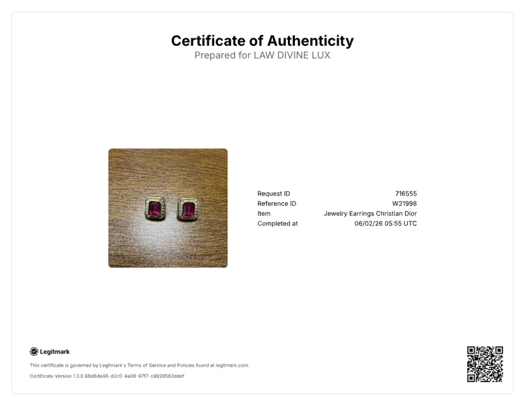 Vintage Christian Dior Pink Crystal Octagonal Clip-On Earrings W21998