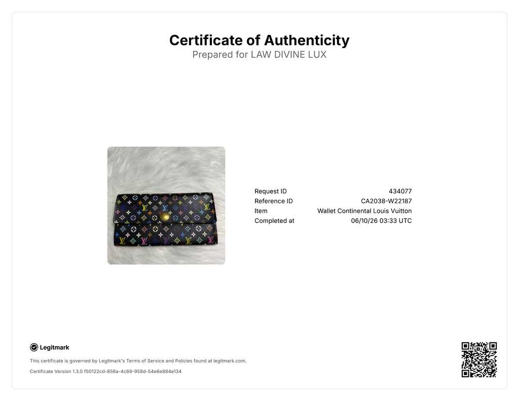 Louis Vuitton Monogram Multicolore Sarah Wallet Black W22187