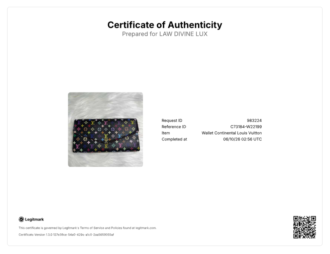 Louis Vuitton Monogram Multicolore Sarah Wallet W22199