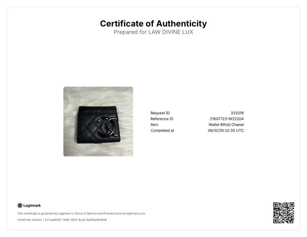 Chanel Cambon Ligne Compact Wallet W22204