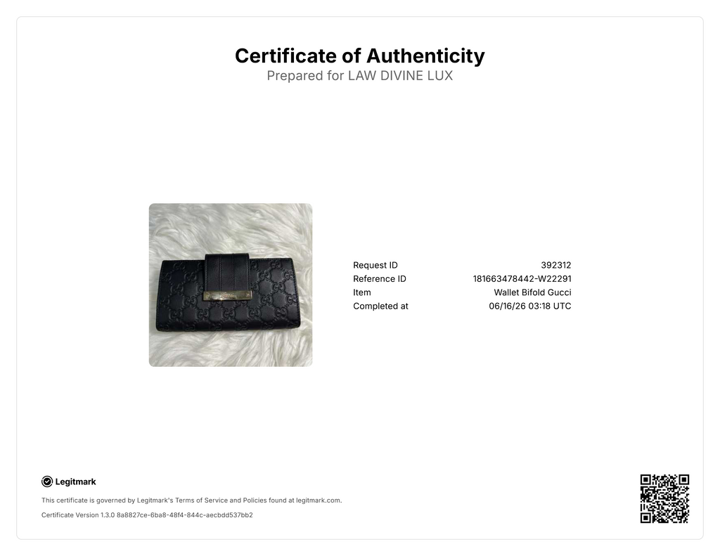 Gucci Black Guccissima Leather Metal Bar Continental Wallet W22291