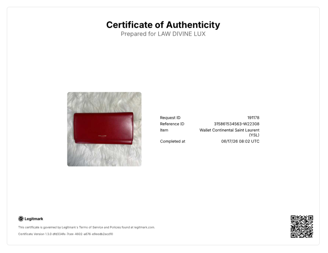 Saint Laurent Paris Leather Classic Large Marquage Flap Wallet W22308