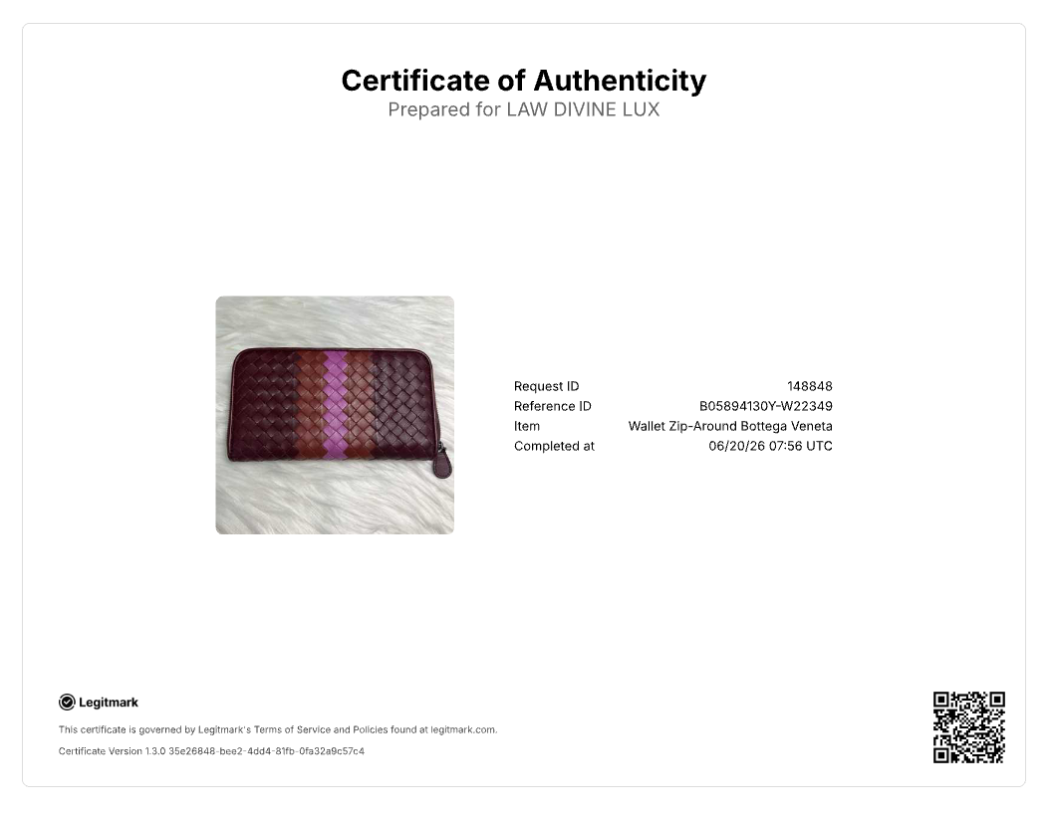 Bottega Veneta Intrecciato Striped Zip-Around Wallet W22349