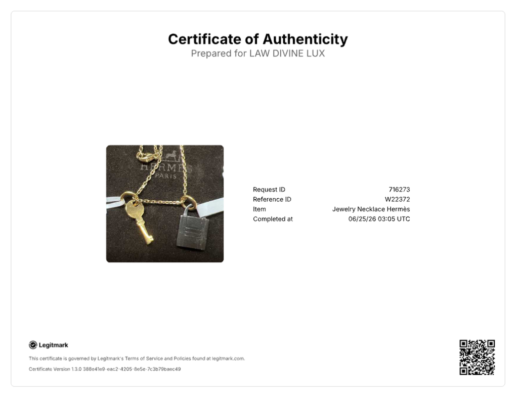 Hermès Amulette Maroquinier / Padlock Pendant Necklace W22372