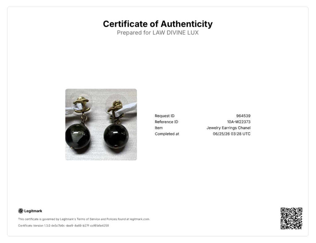 Chanel Sphere CC Stud Resin Ball Drop Earrings W22373