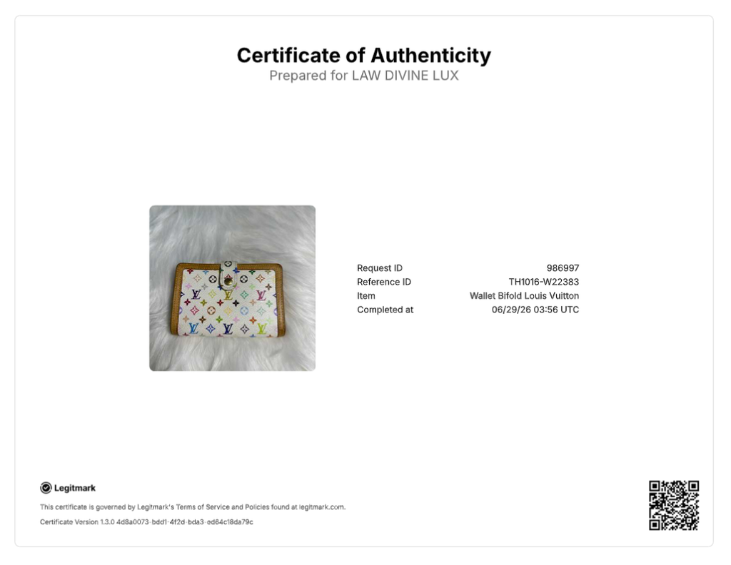 Louis Vuitton Monogram Multicolore Portefeuille Viennois Wallet in White W22383