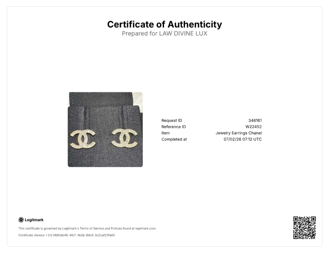 Chanel Classic CC Rhinestone Stud Earrings W22452
