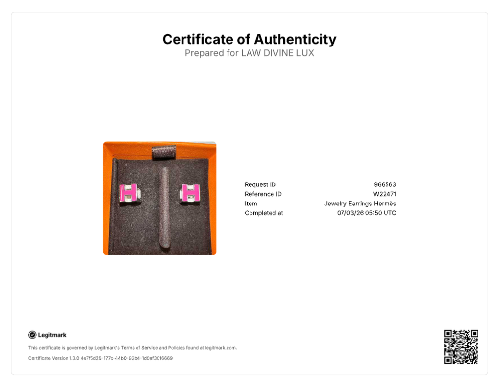 Hermès Mini Pop H Stud Earrings in Pink Lacquered Metal with Silver Hardware W22471