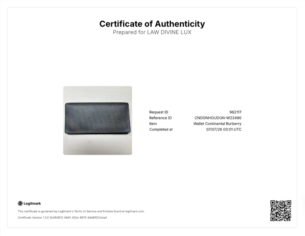 Long leather wallet in black oblique check pattern W22490