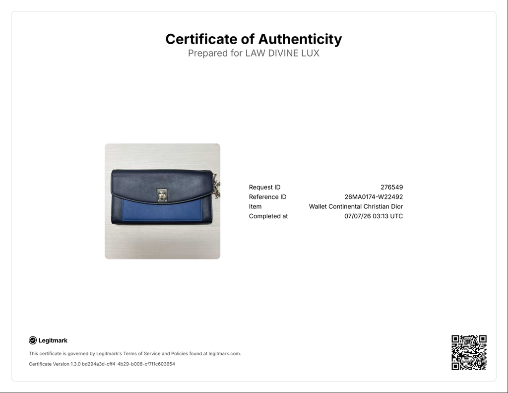 Black/Blue Leather Turnlock Flap Wallet W22492