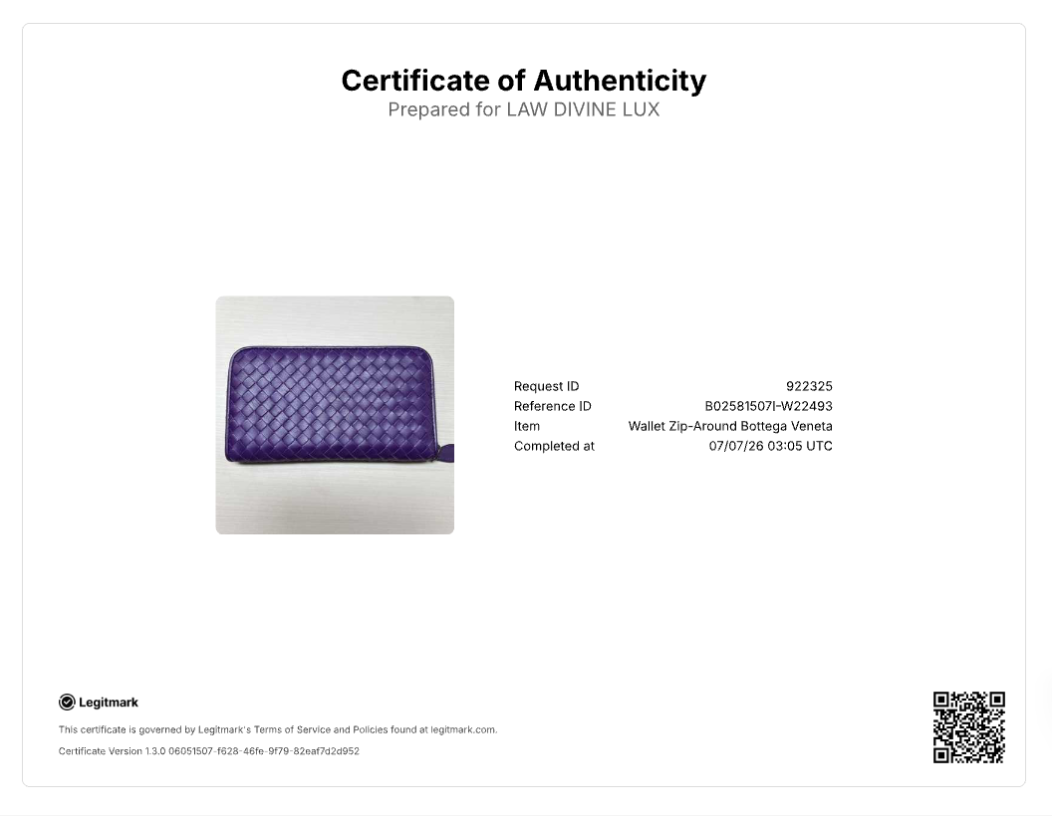 Nappa Intrecciato Zip Around Wallet Purple W22493